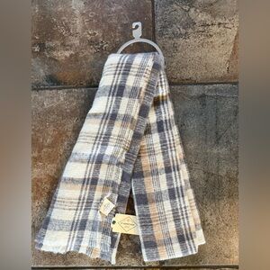 St. John's Bay Plaid 100% polyester, Scarf in Gray, Cream, and Tan